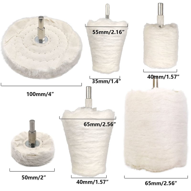 Tworider 11 pcs Buffing Wheel for Drill, Buffing Pad Polishing Wheel Kits, Wheel Shaped Polishing Tool for Metal Aluminum, Stainless Steel, Chrome, Jewelry, Wood, Plastic, Ceramic, Glass, etc - Image 3